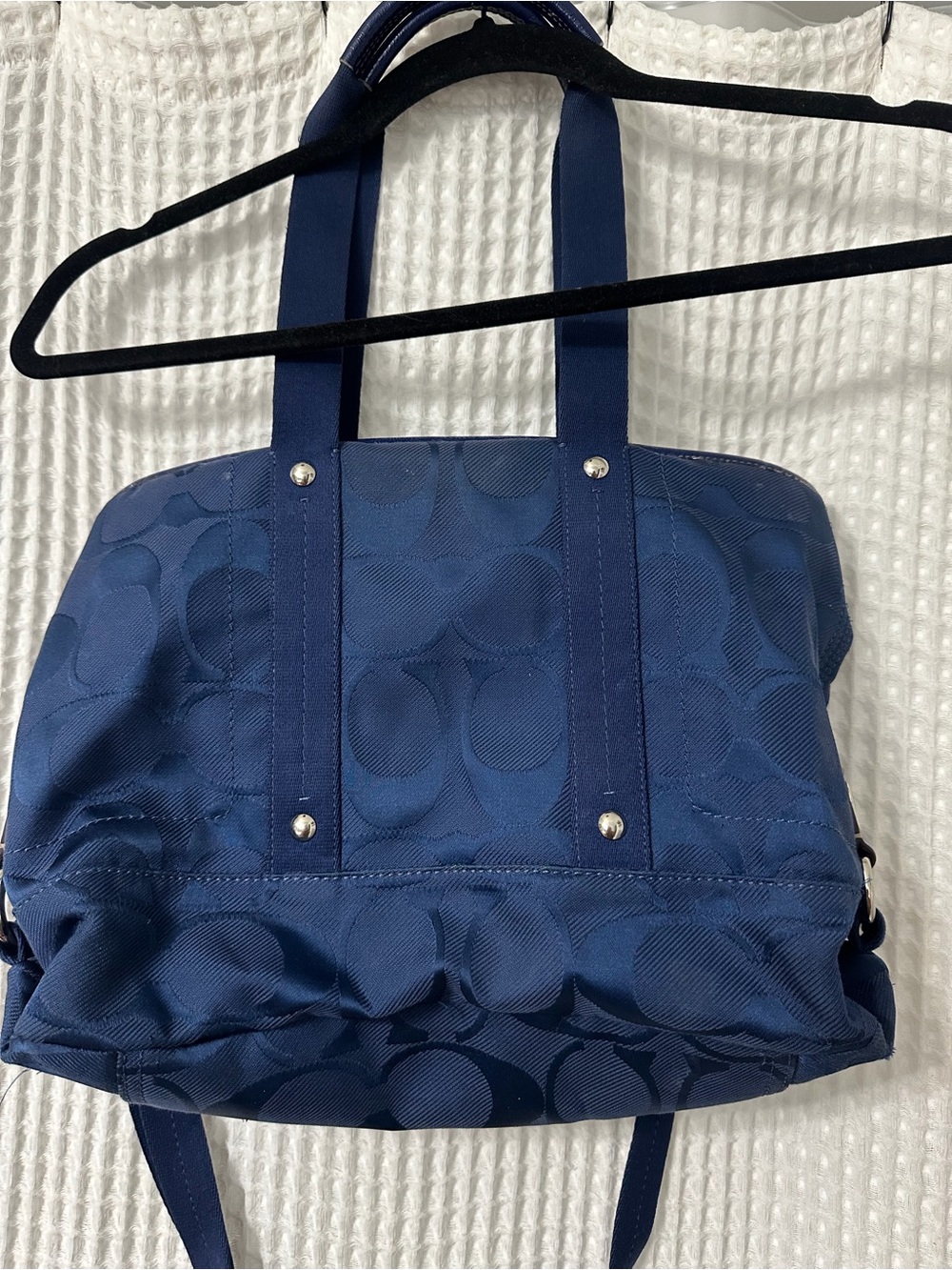 Y2K Coach Navy Tote Bag with Detachable Strap - Picture 4 of 9